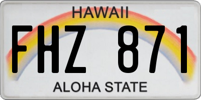 HI license plate FHZ871