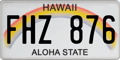 HI license plate FHZ876