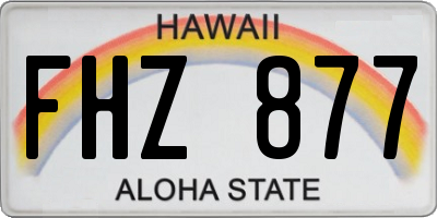HI license plate FHZ877