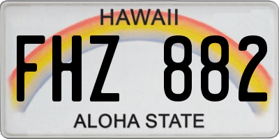 HI license plate FHZ882