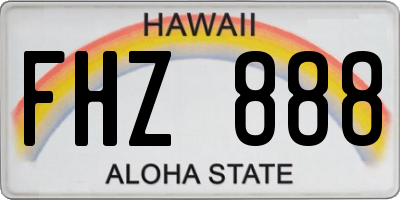 HI license plate FHZ888