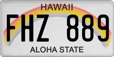 HI license plate FHZ889