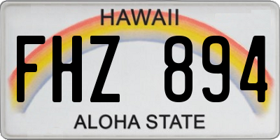 HI license plate FHZ894