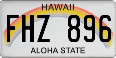 HI license plate FHZ896