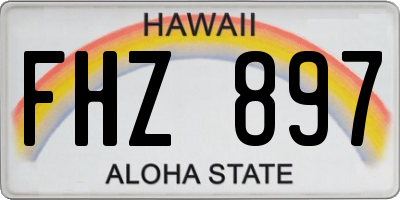 HI license plate FHZ897