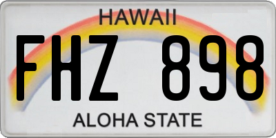HI license plate FHZ898