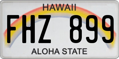 HI license plate FHZ899