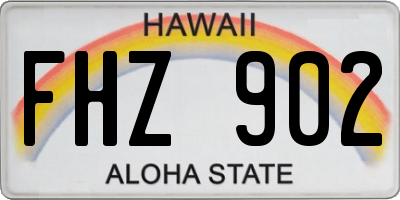 HI license plate FHZ902