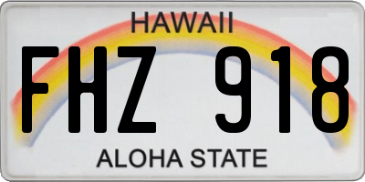 HI license plate FHZ918