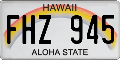 HI license plate FHZ945