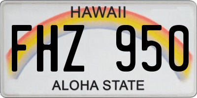 HI license plate FHZ950