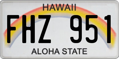 HI license plate FHZ951