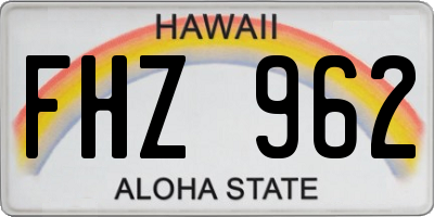 HI license plate FHZ962