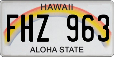HI license plate FHZ963