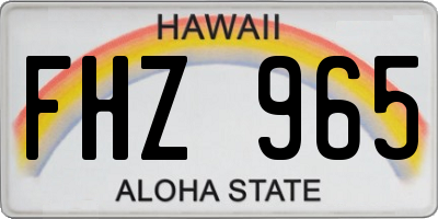 HI license plate FHZ965