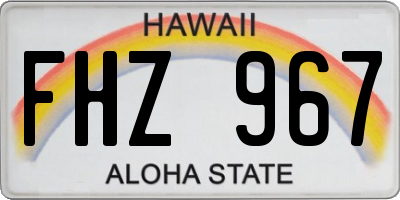 HI license plate FHZ967