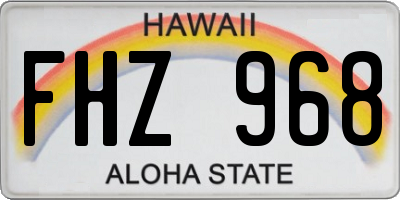 HI license plate FHZ968
