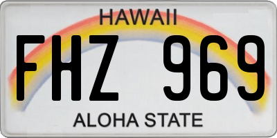 HI license plate FHZ969