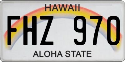 HI license plate FHZ970