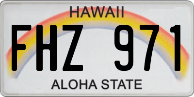 HI license plate FHZ971