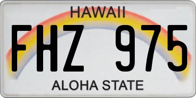 HI license plate FHZ975