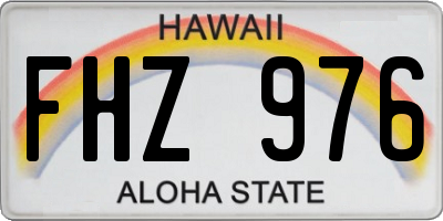 HI license plate FHZ976