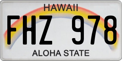 HI license plate FHZ978