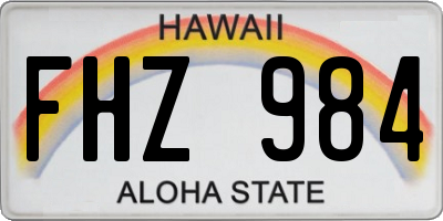 HI license plate FHZ984
