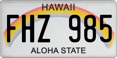 HI license plate FHZ985