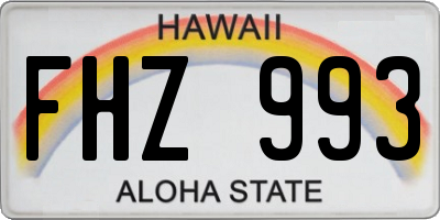 HI license plate FHZ993