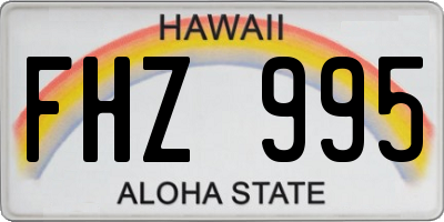 HI license plate FHZ995