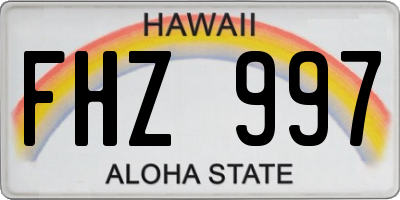 HI license plate FHZ997