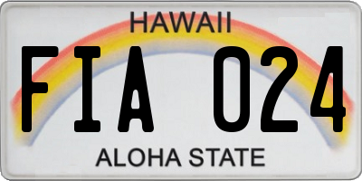 HI license plate FIA024