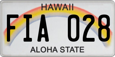HI license plate FIA028