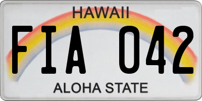 HI license plate FIA042