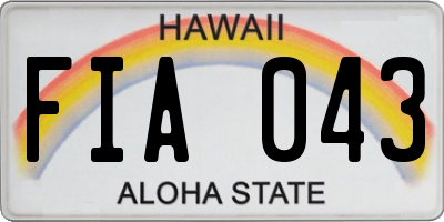 HI license plate FIA043