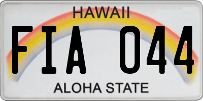 HI license plate FIA044