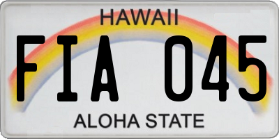 HI license plate FIA045