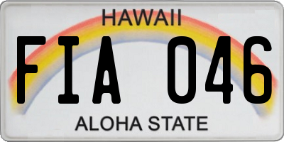 HI license plate FIA046