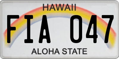 HI license plate FIA047