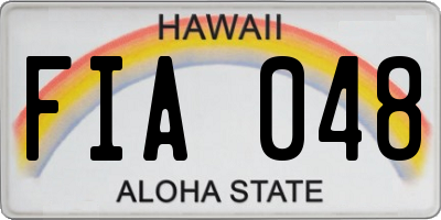 HI license plate FIA048