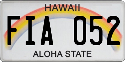 HI license plate FIA052