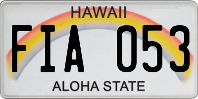 HI license plate FIA053