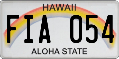 HI license plate FIA054