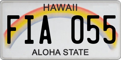 HI license plate FIA055