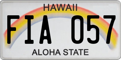 HI license plate FIA057