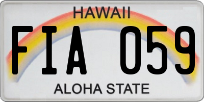 HI license plate FIA059