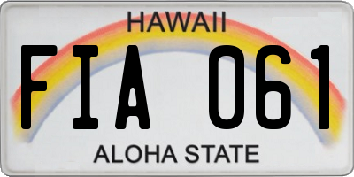 HI license plate FIA061