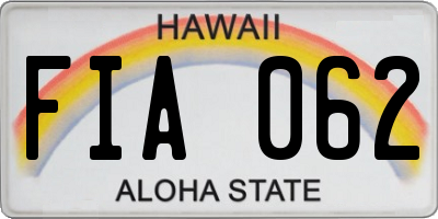 HI license plate FIA062