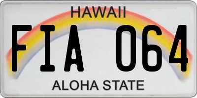 HI license plate FIA064